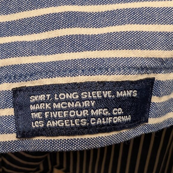 Five Four Long Sleeve Button Down Blue/White Stripe Size 2XL - Picture 6 of 13